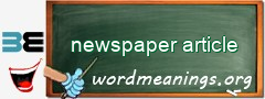 WordMeaning blackboard for newspaper article